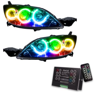 Mazda 3 Headlight Assemblies - ORACLE Lighting - SMD Halogen Style ColorSHIFT w/ 2.0 Controller - `04-`09